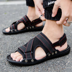 Napxon casual Roman Sandals Men Strap Velcro Shoes
