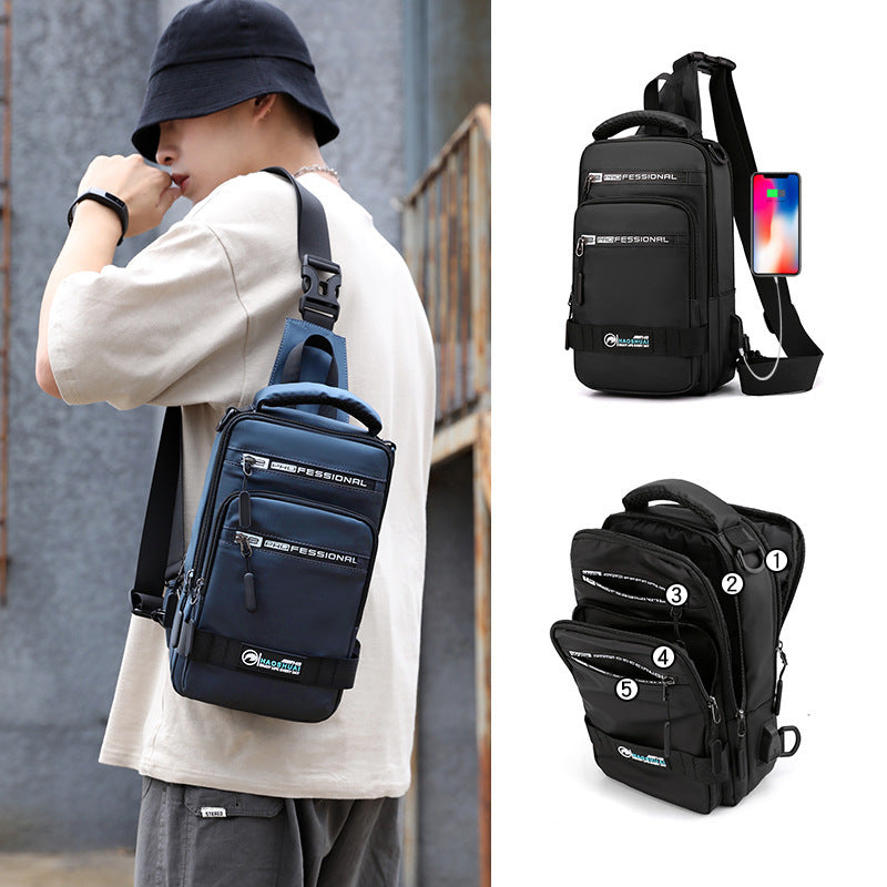 Napxon multifunction Bags For Men Nylon Backpack Crossbody Shoulder Bag With USB