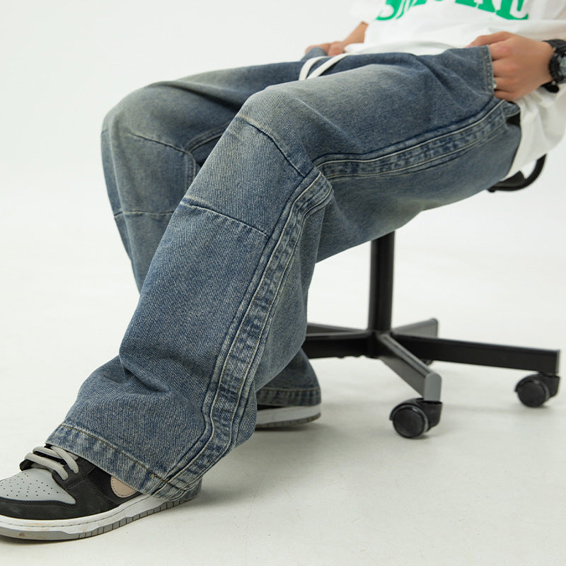 Napxon man Pair Pleated Japanese Drawstring Trousers